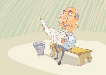 old man with newspaper