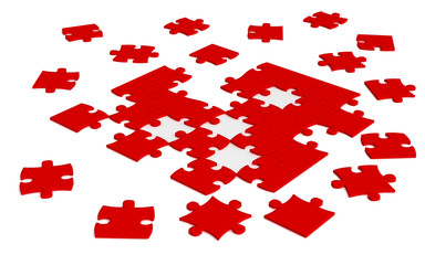 scattered jigsaw puzzle