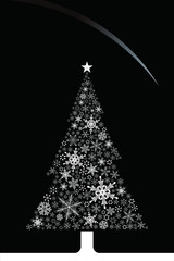 クリスマス （Christmas snowflakes and tree)