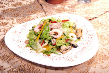Salad made of seafood