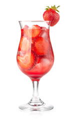 Strawberry fizz cocktail