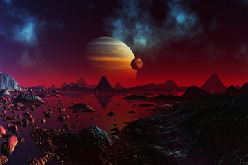 Red Planet and Jupiter © Dave Massey