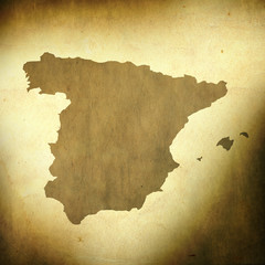 Spain map on grunge background