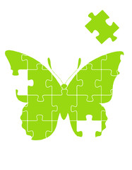 Butterfly puzzle vector background