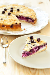 Slice of black currant pie