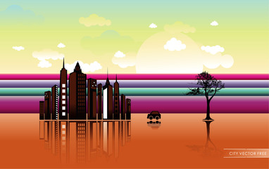 city abstract color vector