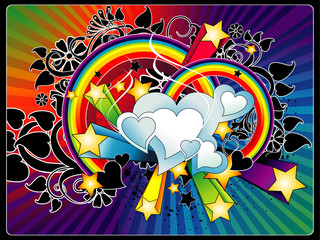 abstract color stars vector