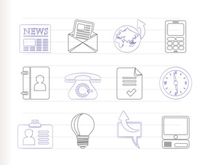 Business and office icons - vector icon set