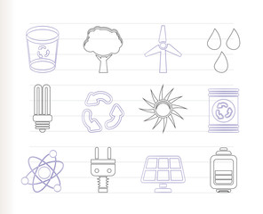 Ecology, energy and nature icons - Vector Icon Set