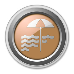 Bronze 3D Style Button "Beach"