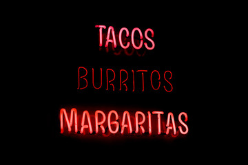 Mexican food neon sign