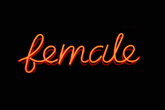 Female neon sign