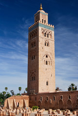 Fototapeta premium Le minaret de la mosquée de la Koutoubia