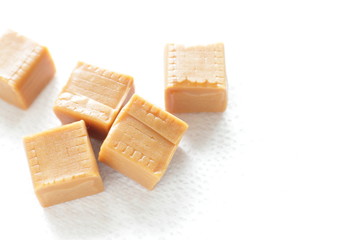 Caramel isolated on white backgroudn