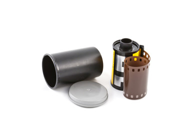 Rolo fotográfico em fundo branco