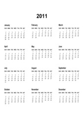 Simple Calendar for year 2011. vector format.