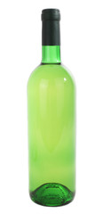 Bottle of white wine isolated on white background