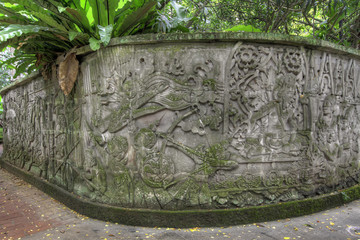 Balinese Stone Wall Carvings