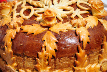 The Fresh bread with ornaments