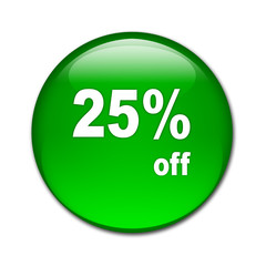 Boton brillante texto 25% off