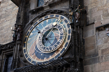 famous old medieval astronomical clock in Prague