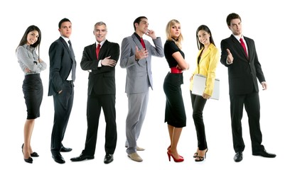 Obraz premium Business team people group crowd full length