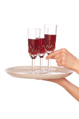 three glasses champagne