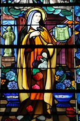 Zelfklevend Fotobehang France, vitraux de l’église de Beuvron en Auge © PackShot