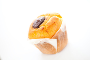 homemade muffin filled with chocolate