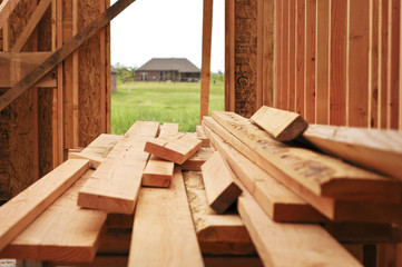 Lumber for house - obrazy, fototapety, plakaty