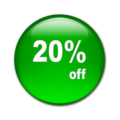 Boton brillante texto 20% off
