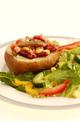 Jacket Potato with Tuna and Mixed Bean Salad