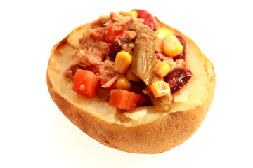 Jacket Potato with Tuna and Mixed Bean Salad