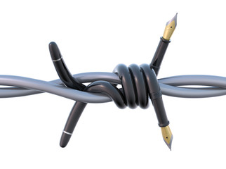 Barbed fountain pen