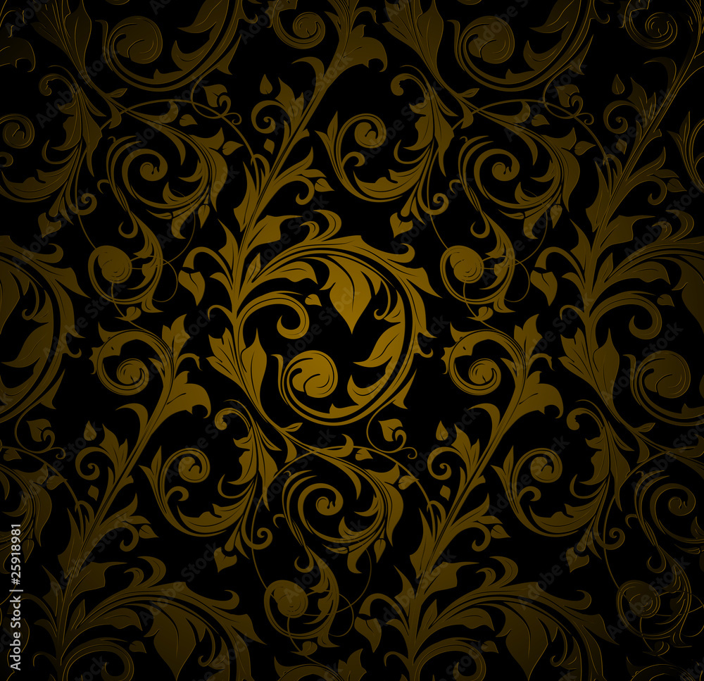 Canvas Prints seamless wallpaper pattern, black