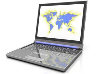 map on laptop