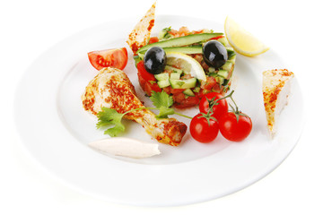 small drumstick meat chunks on white