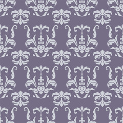 Seamless pattern vector illustration of damask floral ornaments