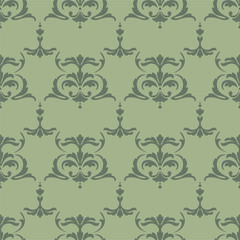 Seamless pattern vector illustration of damask floral ornaments