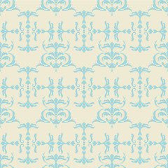 Seamless pattern vector illustration of damask floral ornaments