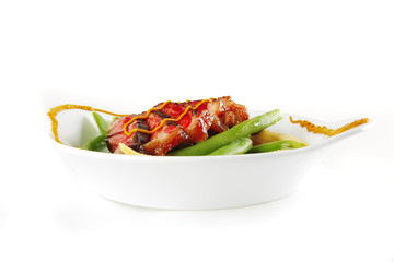 roast beef meat with mustard