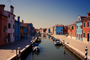 Fototapeta na wymiar Colorful Houses on Burano, Venice