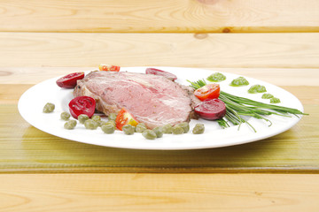 grilled barbecue on wood