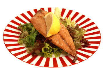 Hot Smoked Mackerel Fillet with Salad