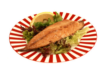 Hot Smoked Mackerel Fillet with Salad