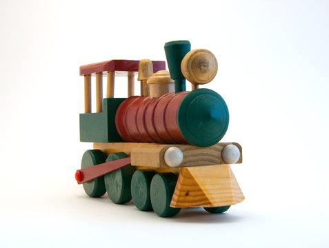 Toy Train Engine on white