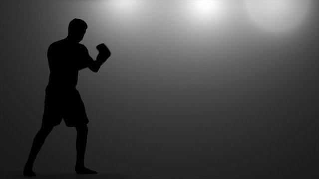 Boxer Warms Up Under Lights