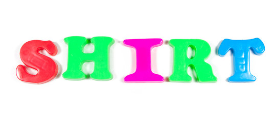 shirt written in fridge magnets