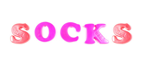 socks written in fridge magnets