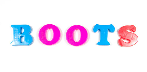 boots written in fridge magnets